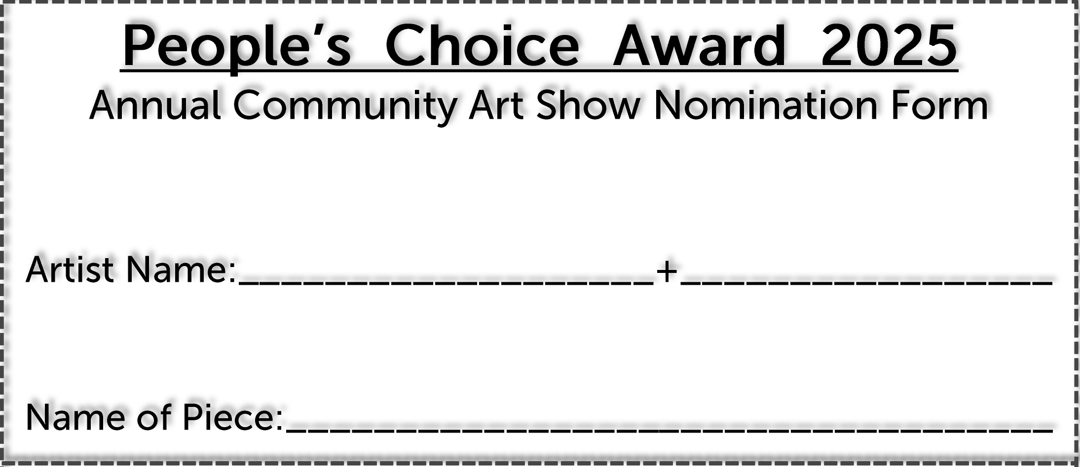 2025 Annual Community Show Ballot